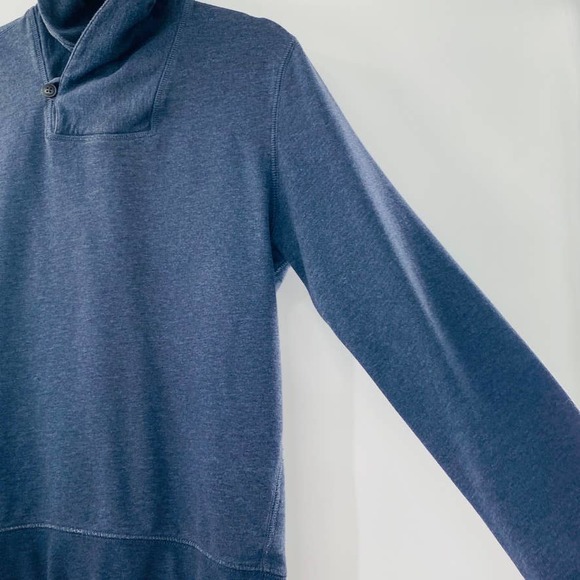 Club Monaco Cotton Shawl Collar Pullover Sweatshirt Sweater Heathered Navy XS - Picture 6 of 9